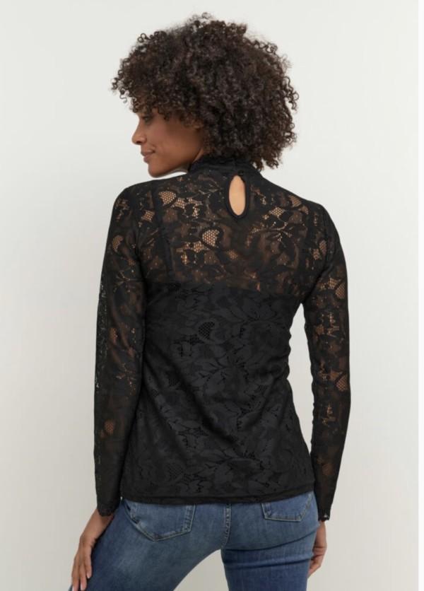 Culturen musta pitkähihainen pitsipaita - Image 2