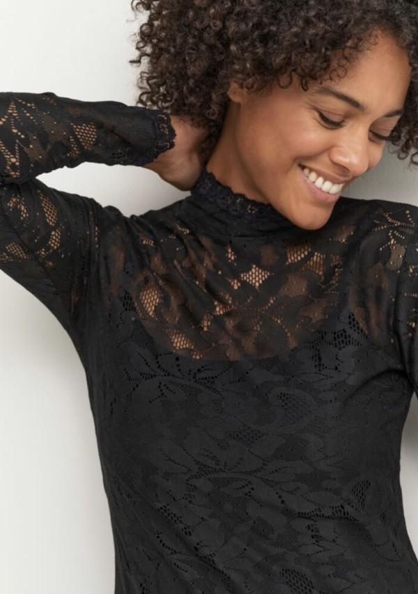 Culturen musta pitkähihainen pitsipaita - Image 3