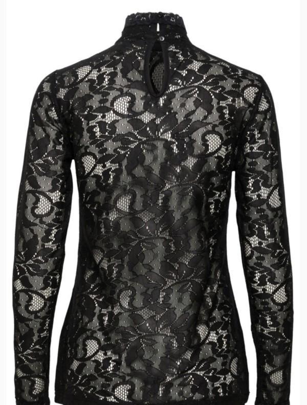 Culturen musta pitkähihainen pitsipaita - Image 5