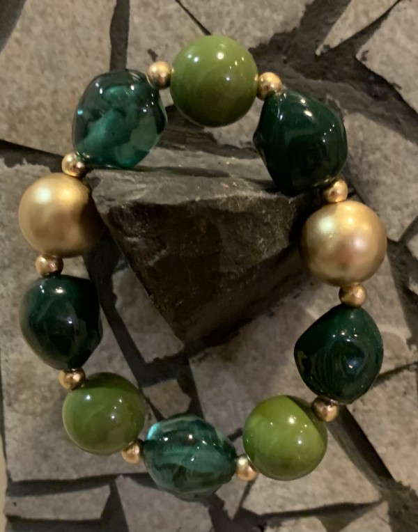 Käsikoru Vihreä/Kullanvärinen