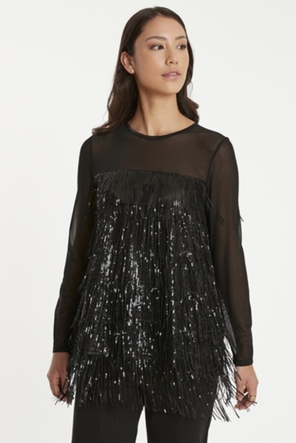 Ana Alcazar musta paljettitunika