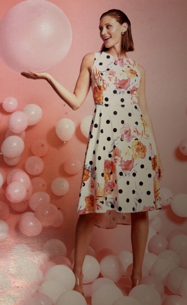 Compli K pallokuvioitu hihaton mekko