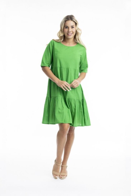Orientique Essentials Cotton Slub vihreä mekko