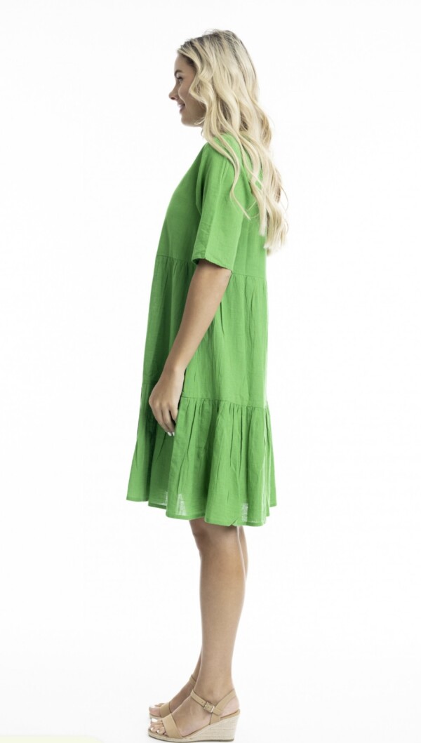 Orientique Essentials Cotton Slub vihreä mekko - Image 6