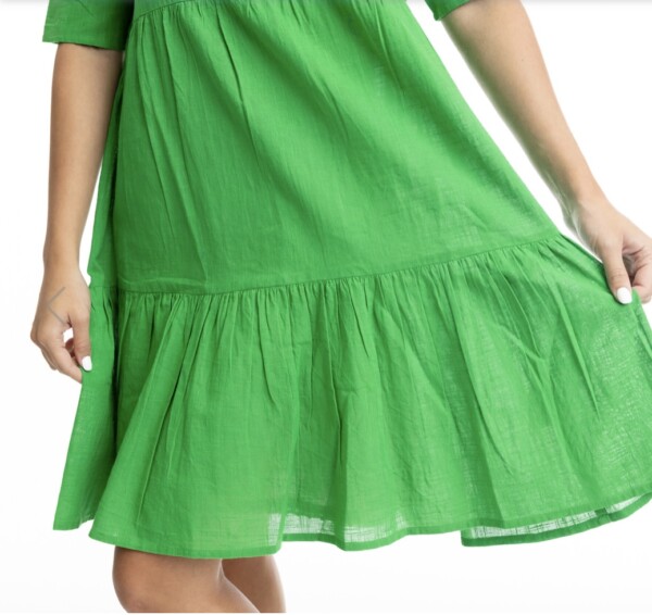 Orientique Essentials Cotton Slub vihreä mekko - Image 4