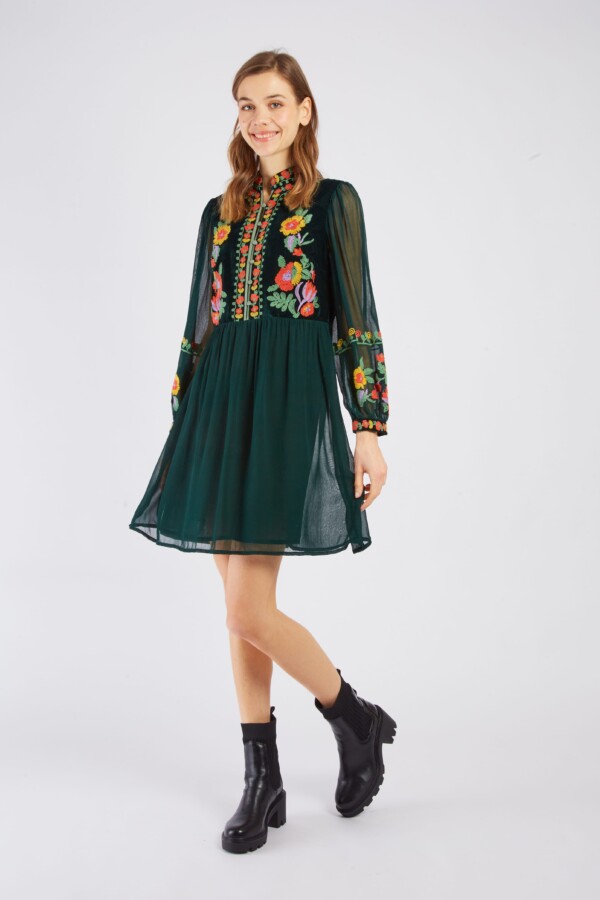 Derhyn Elietten tummanvihreä mekko/tunika