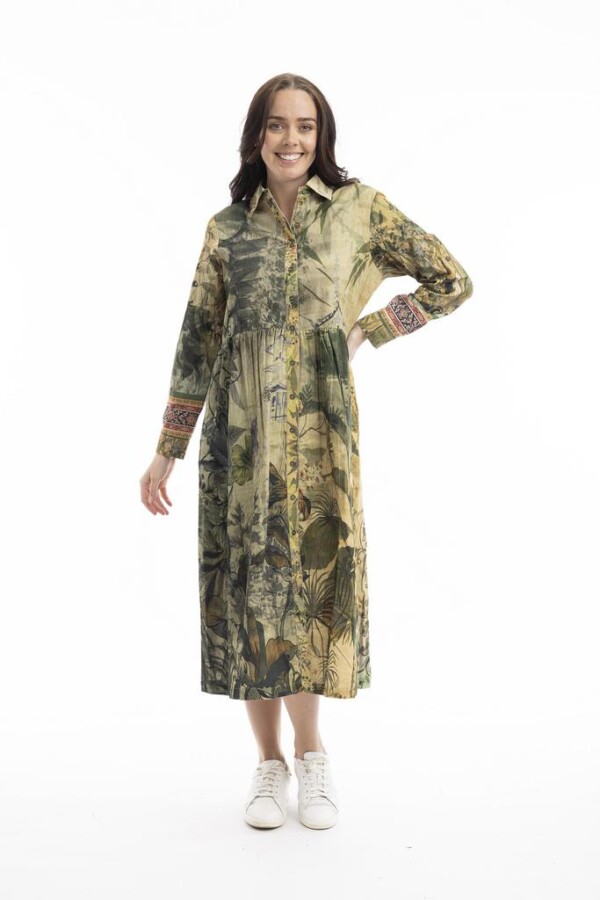 Orientique Digital Dress – kirjavakuvioitu pitkä mekko