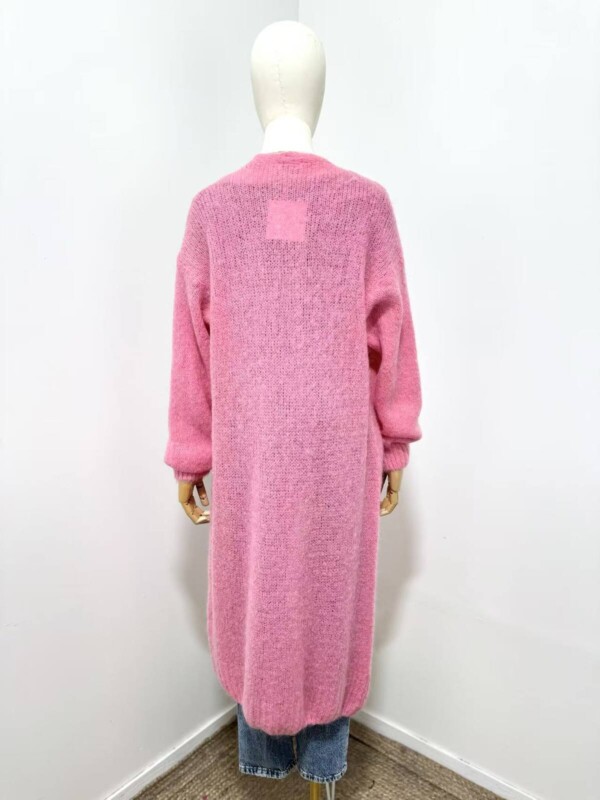 Pitkä neuletakki,  lohevärinen - Image 4