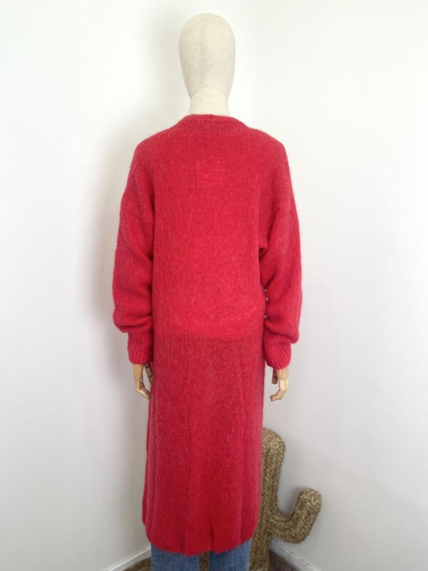 Pitkä neuletakki,  punainen - Image 4