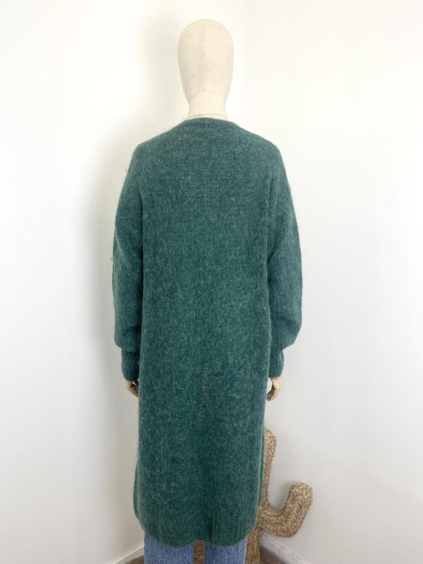 Pitkä neuletakki, vihreä - Image 4