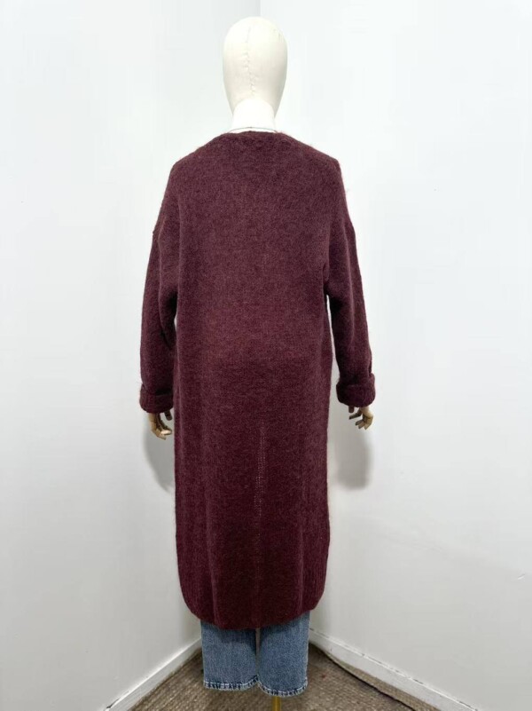 Pitkä neuletakki,  punaruskea - Image 3