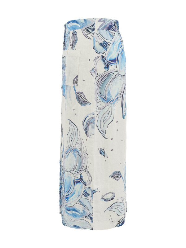 Dolcezza pitkä pellavahame – “Blue Flowers” 💙 - Image 6