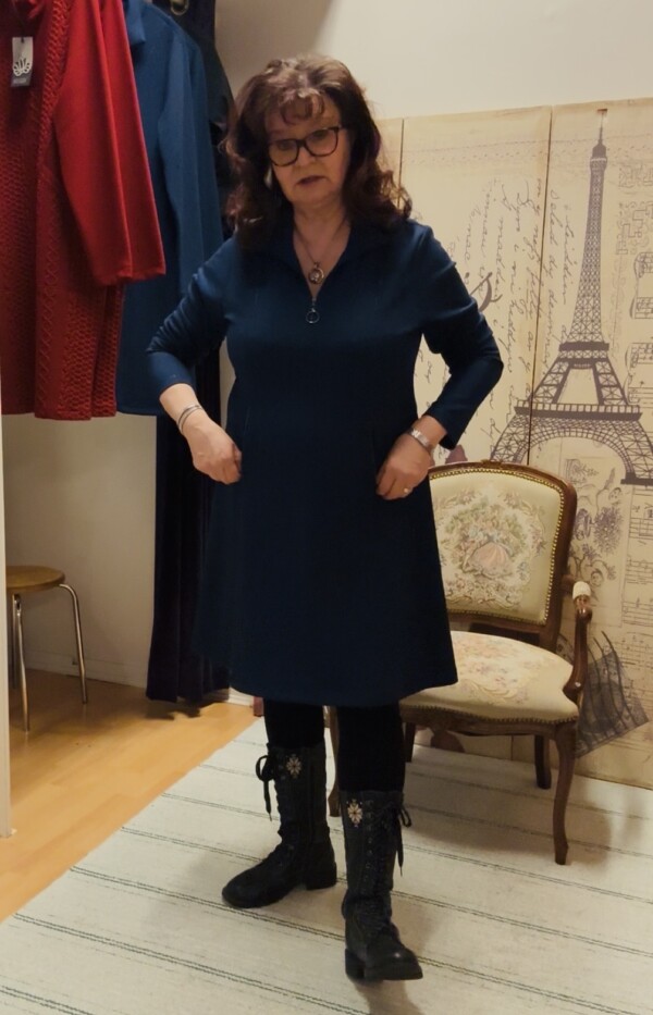 Dolcezza sininen A-linjainen mekko/tunika