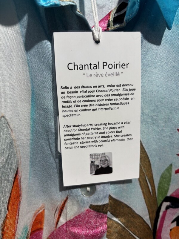 Dolcezza turkoosi kukkakuvioitu kauluspaita – “Le rêve éveillé” (Chantal Poirier) - Image 8