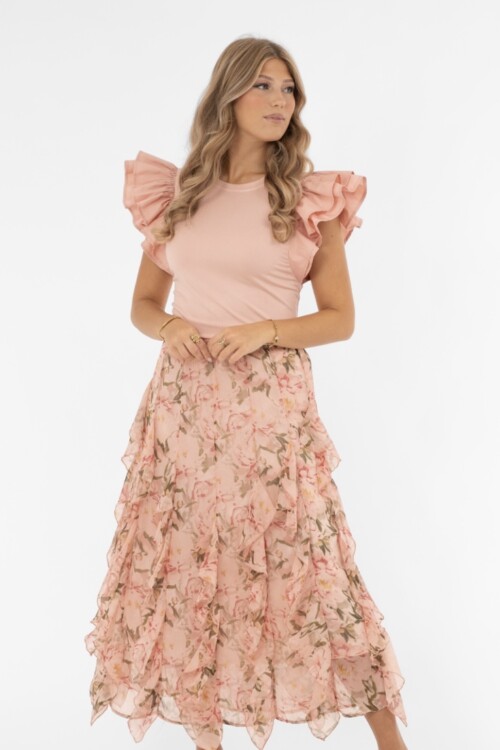 Capri Collection kaunis kukkakuosinen frillahame