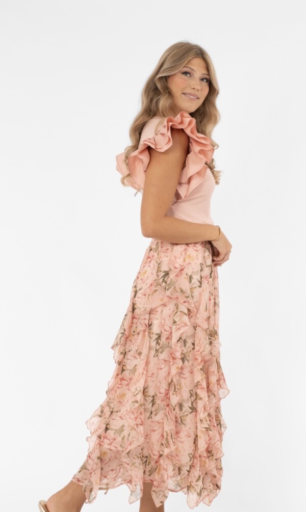 Capri Collection kaunis kukkakuosinen frillahame - Image 2